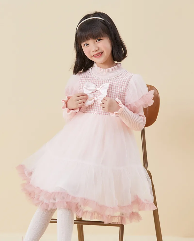 Ragazze autunno e inverno vestito nuovo soffice gonna a rete da ballo vestito da principessa Lolita