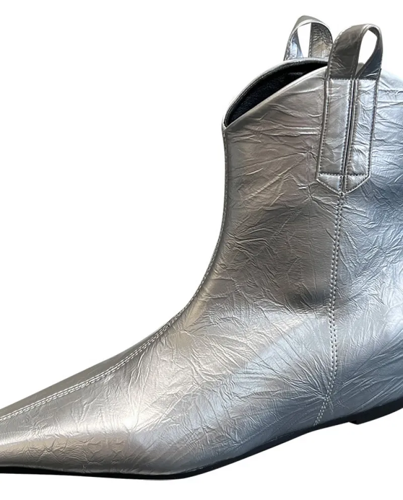 Retro Feel!  Pointed Toe Soft Leather Short Boots For Women, Autumn Inner Heightening Chelsea Martin Boots For Women