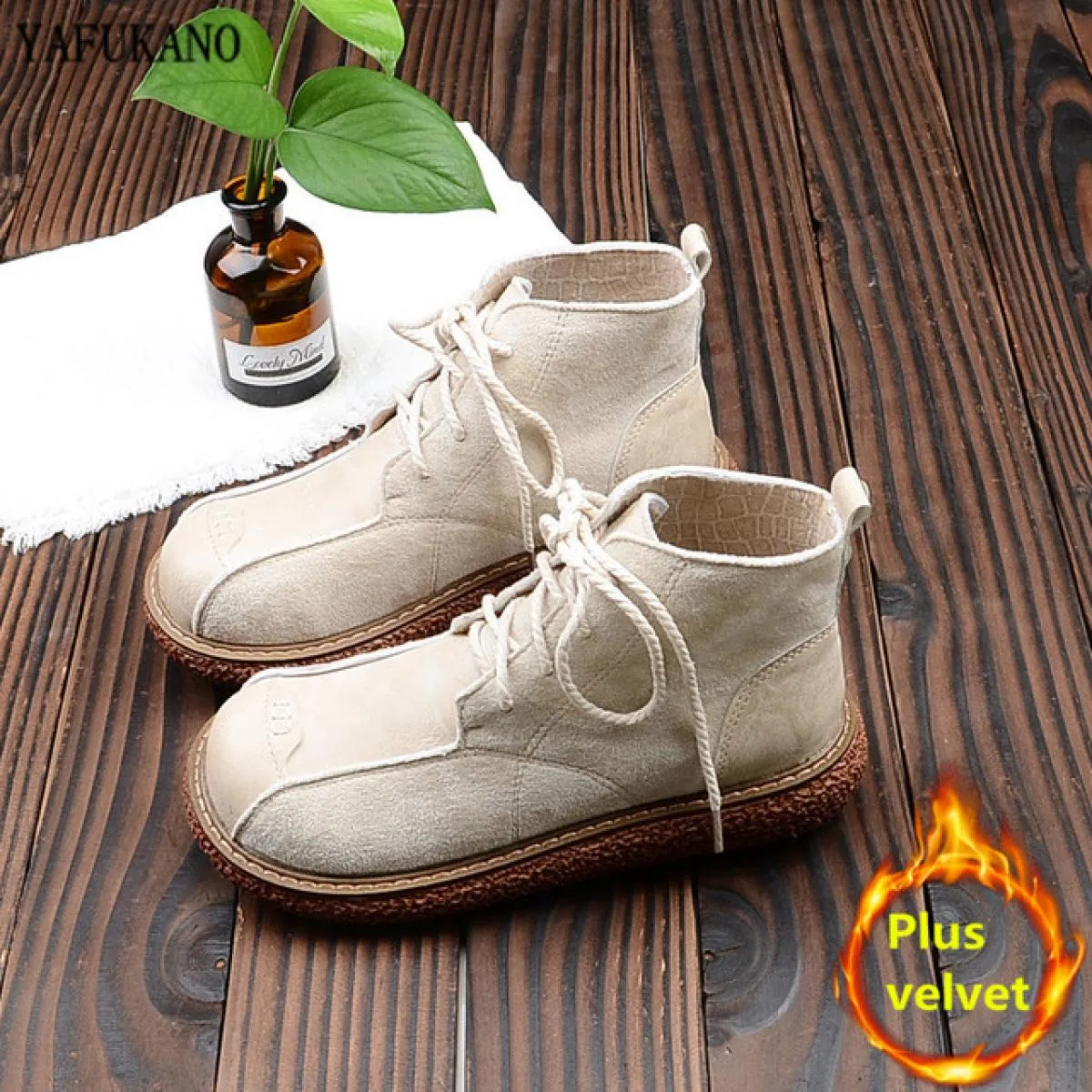 Retro Mori Girl suola spessa splicing stivali da donna punta tonda piatta testa grande scarpe da bambola stivaletti con plateau