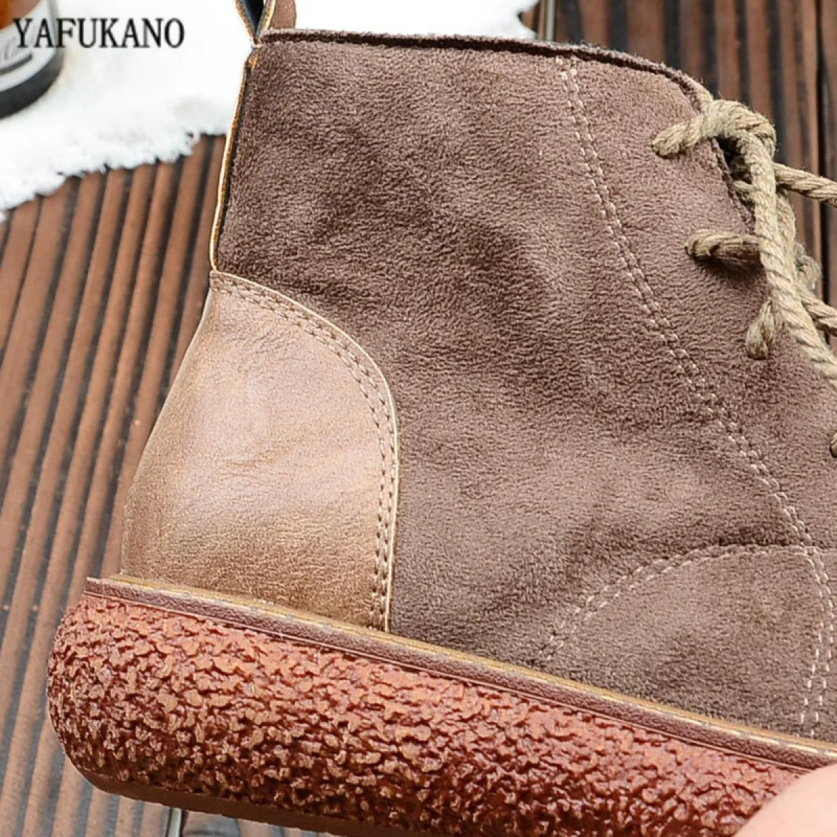 Retro Mori Girl suola spessa splicing stivali da donna punta tonda piatta testa grande scarpe da bambola stivaletti con plateau