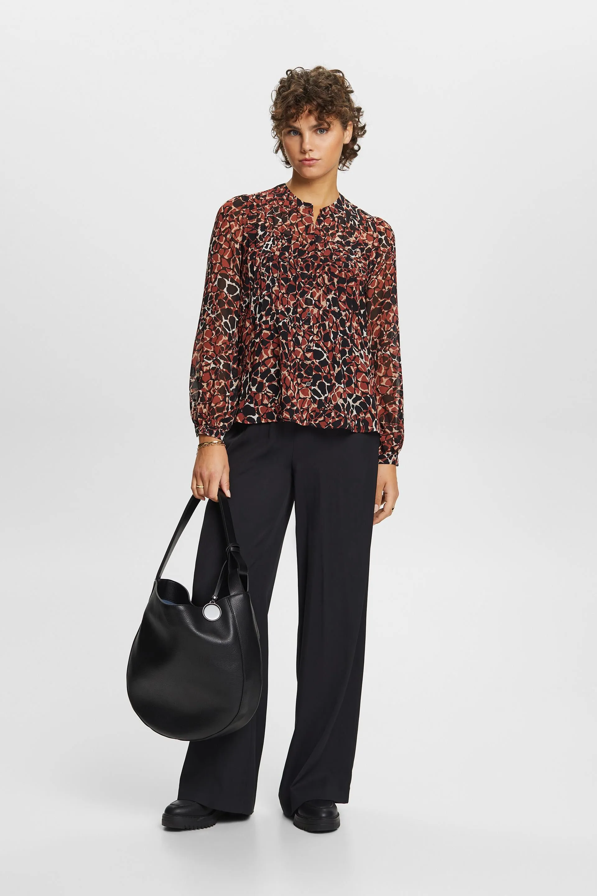 Riciclato: Blusa in chiffon a fantasia