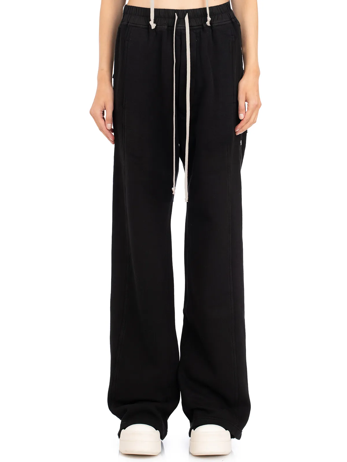 RICK OWENS DRKSHDW  PANTALONI IN FELPA PUSHER PANTS BLACK 