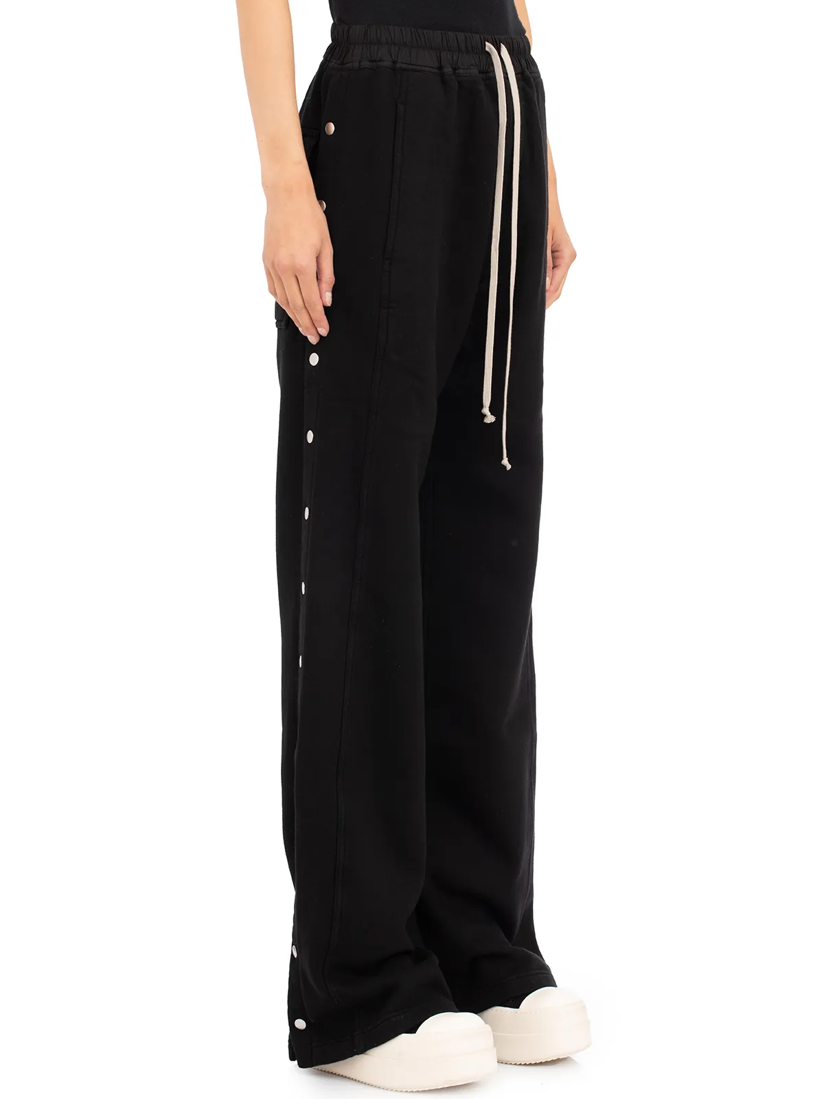 RICK OWENS DRKSHDW  PANTALONI IN FELPA PUSHER PANTS BLACK 