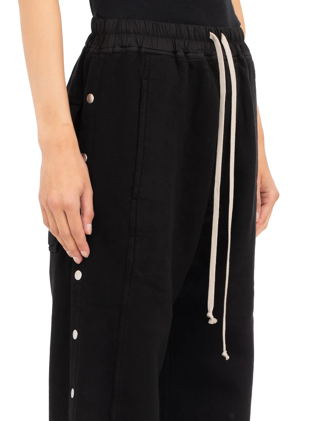 RICK OWENS DRKSHDW  PANTALONI IN FELPA PUSHER PANTS BLACK 