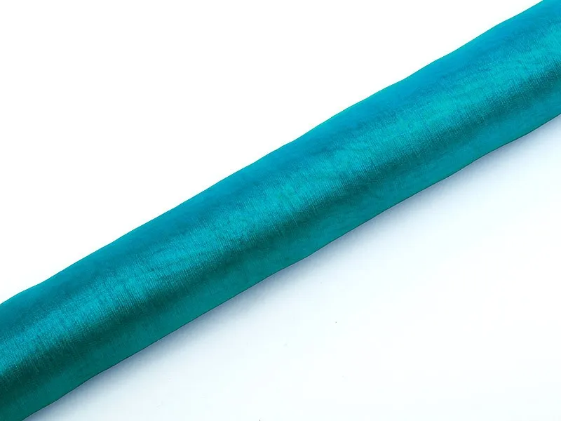 Runner tessuto in organza turchese 9 m x 36 cm