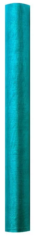 Runner tessuto in organza turchese 9 m x 36 cm