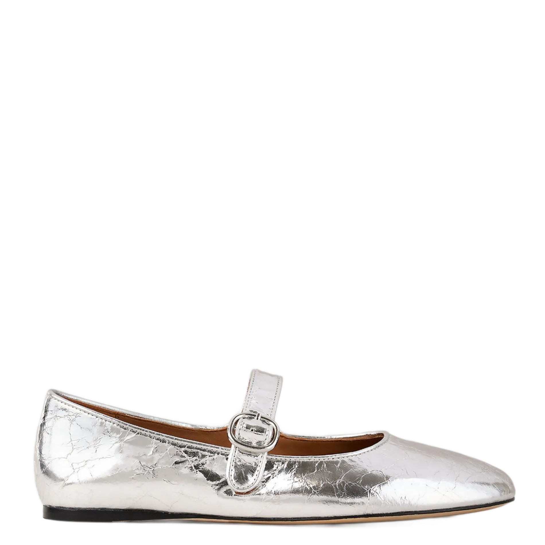  SANDRO   Ballerine brillante effetto stropicciato | Argento 