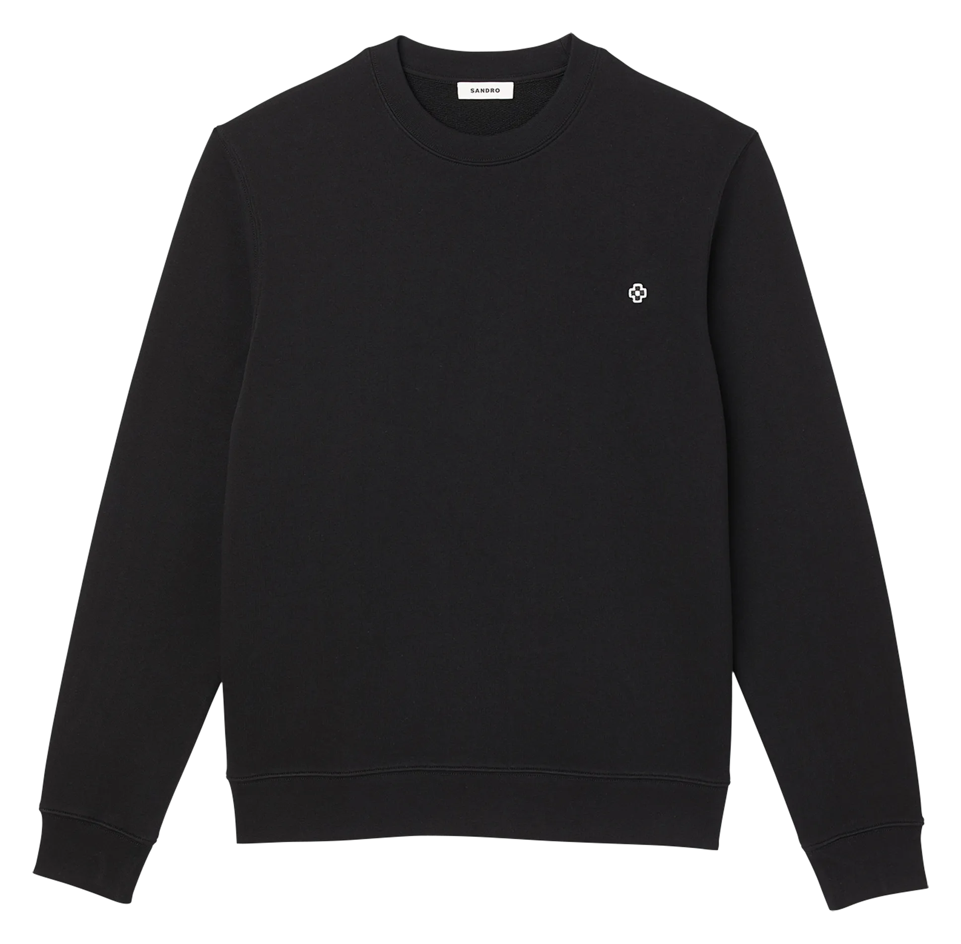  SANDRO   Felpa scollo tondo in cotone | Nero