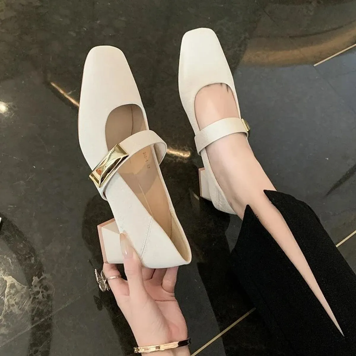 Scarpe da donna africane con tacco slip on bocca poco profonda stringate sandali grossi pompa 2024 piattaforma da basket con pun