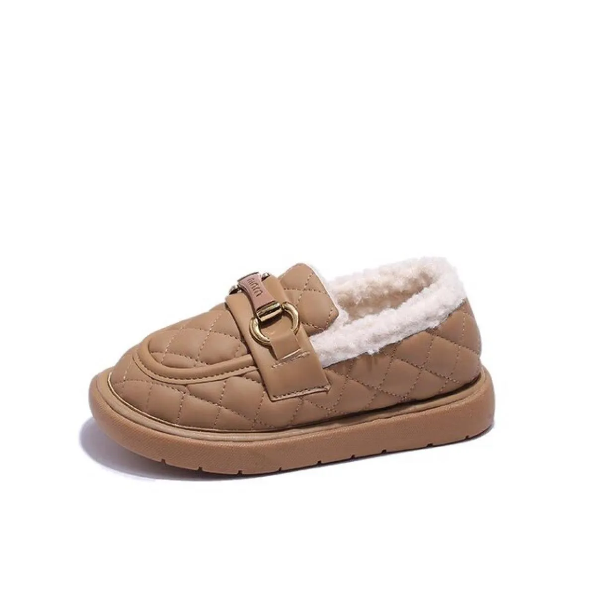 Scarpe da ragazza Casual Punta tonda Slip On Flessibile Plus Velluto Antiscivolo Resistente all'usura Moda Piatta Alla moda Comf