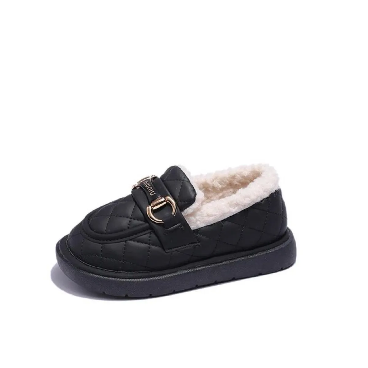 Scarpe da ragazza Casual Punta tonda Slip On Flessibile Plus Velluto Antiscivolo Resistente all'usura Moda Piatta Alla moda Comf