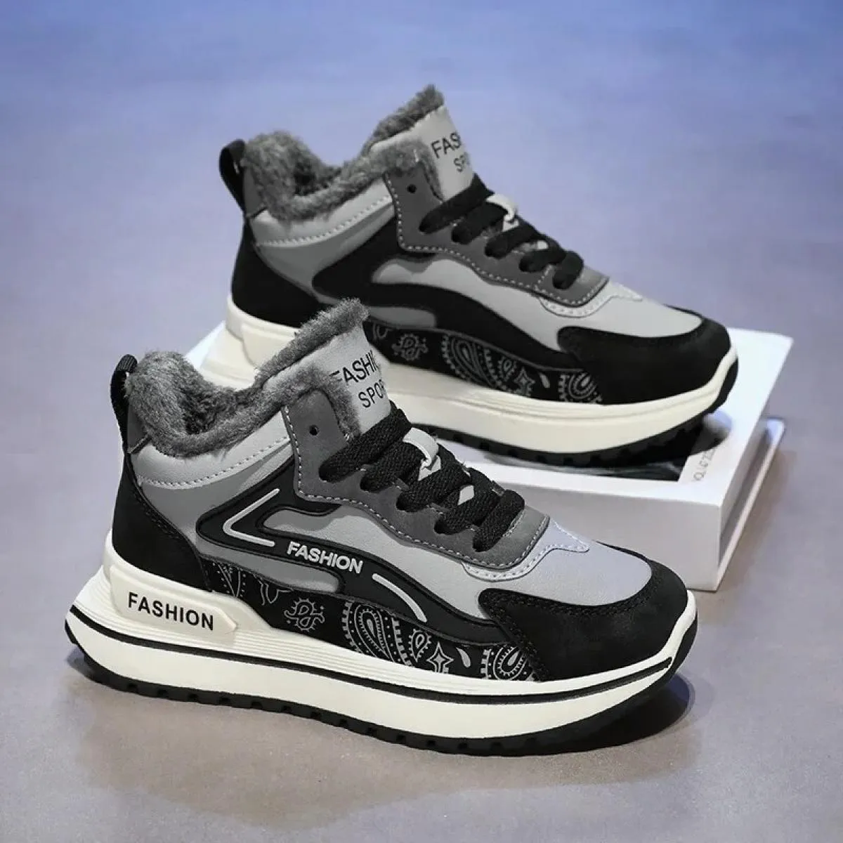 Scarpe per bambini Moda alla moda Antiscivolo Resistente all'usura Tutte le partite Plus Velluto Modello popolare Mantieni caldo
