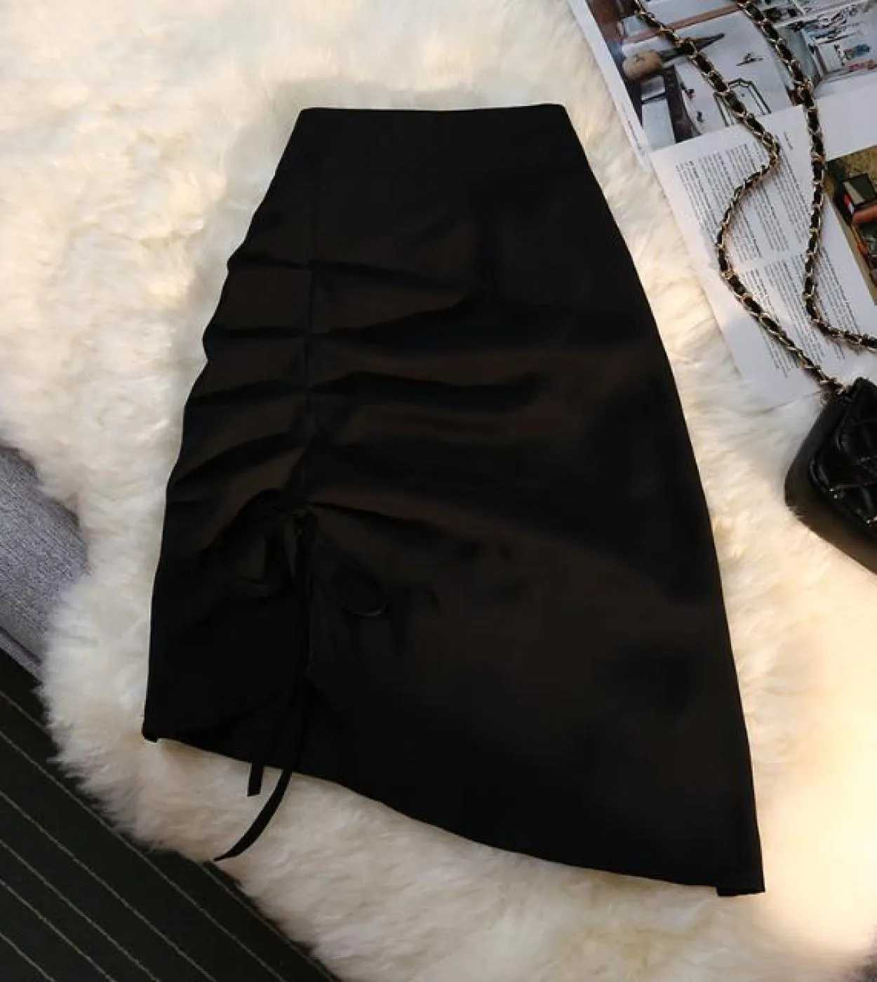 Shirring Gonne Delle Donne  Asimmetrico Casual Moda Abbigliamento 2022 Estate Harajuku Verde Cerniera Anca Gonna Gonne