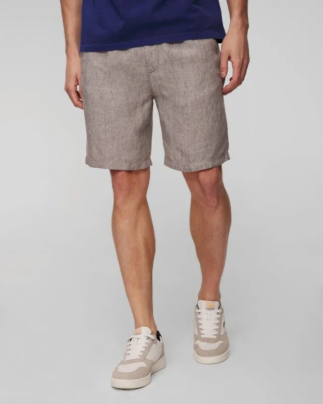 Shorts grigi di lino da uomo Alberto Jack-K-Luxury Linen