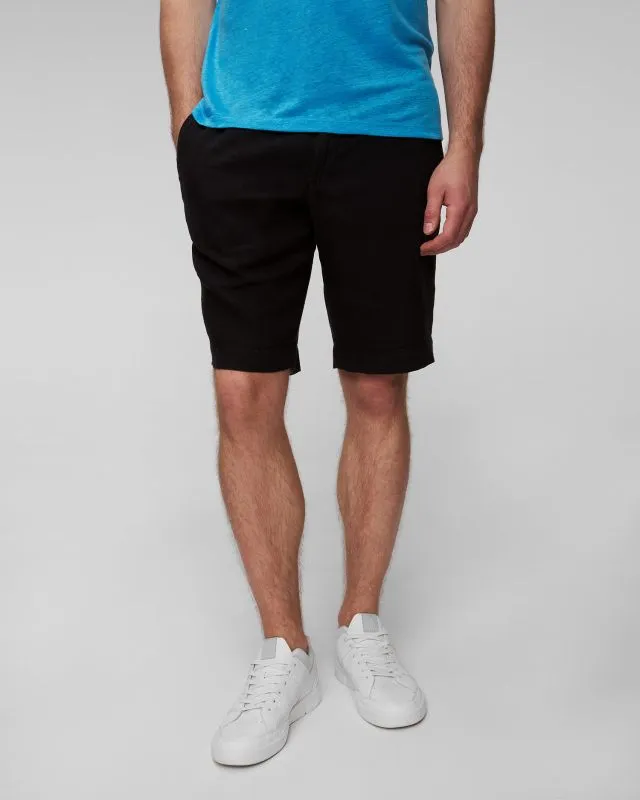 Shorts neri di lino da uomo Alberto House