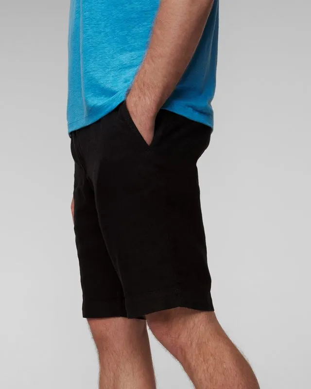 Shorts neri di lino da uomo Alberto House