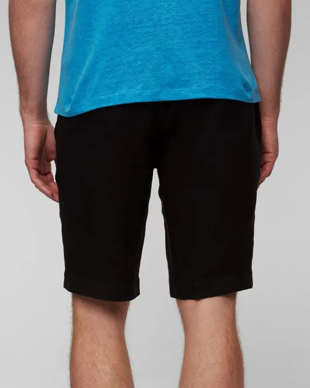 Shorts neri di lino da uomo Alberto House
