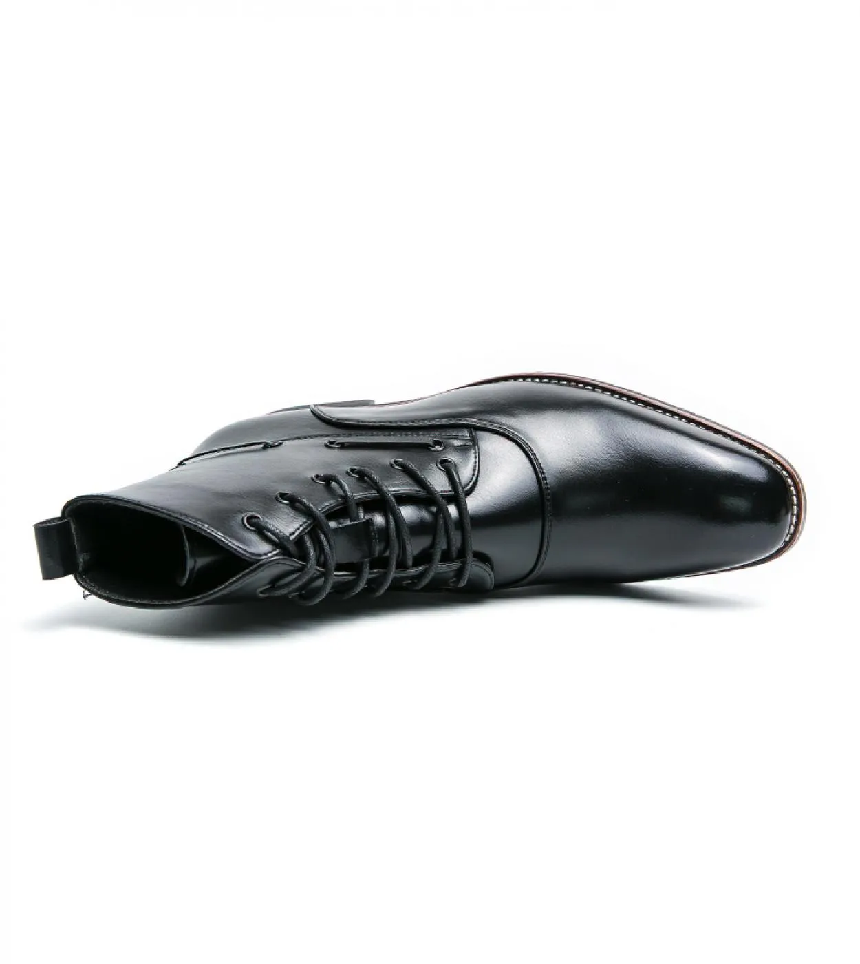 Stivaletti britannici Scarpe da uomo Moda Tinta unita Pu Testa quadrata Cuciture a due stadi Pizzo Classico Casual Street Party