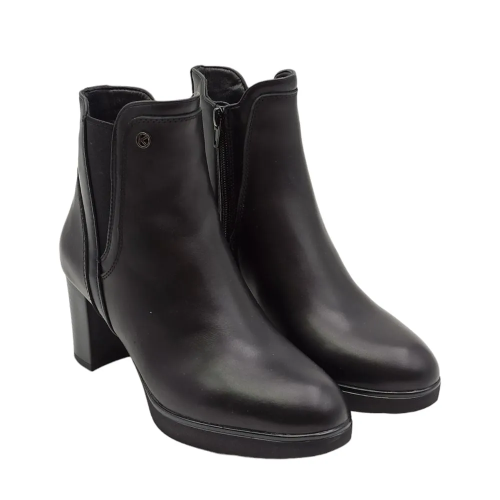 Stivaletto donna tacco alto Keys K-8850 black