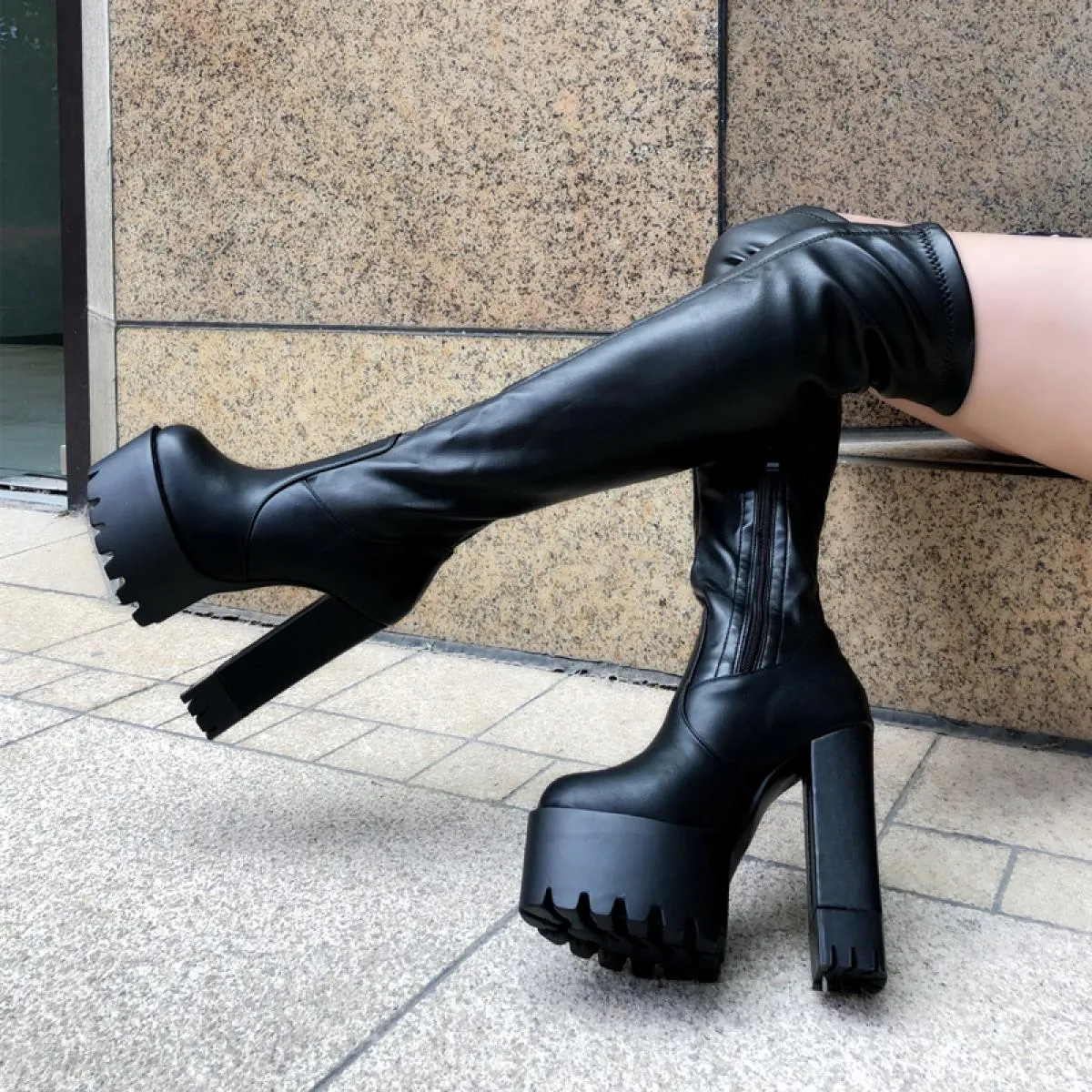 Stivali da donna Stivali alti Stivali al ginocchio Stivali da donna Stivali alla moda al ginocchio 2023 Nuove donne 14