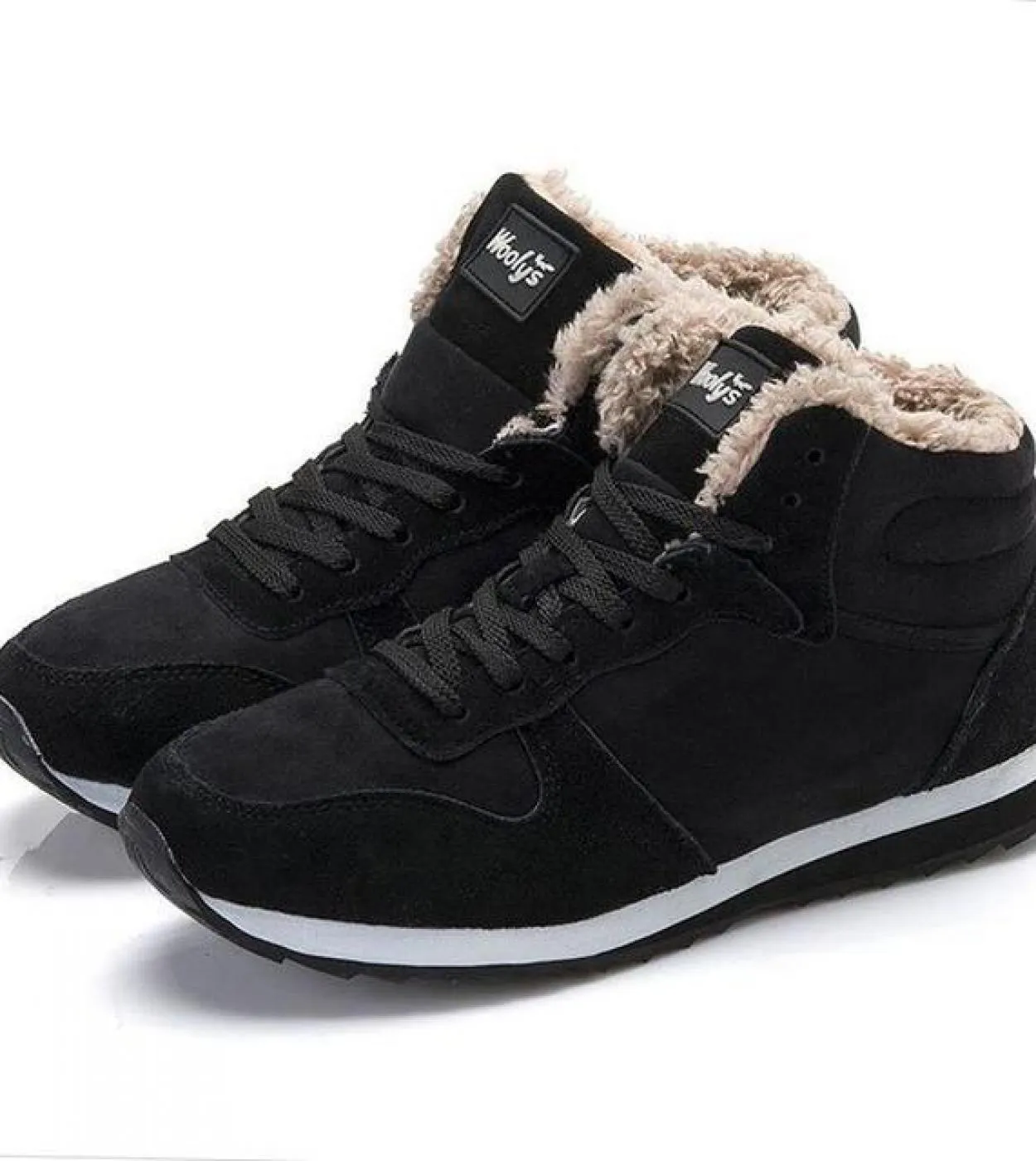 Stivali da uomo Inverno Nuove scarpe sportive Stivali da neve Stivaletti in pelle scamosciata con lacci da uomo Scarpe vulcanizz