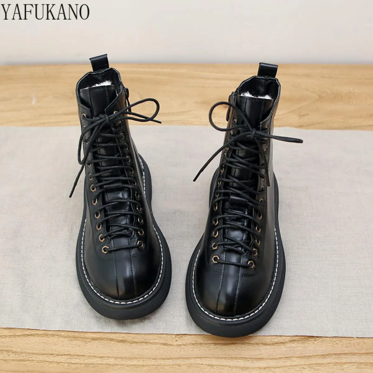 Stivali Donna Autunno Retro Stivali invernali da donna Stivali retrò Stivali da donna retrò stile britannico