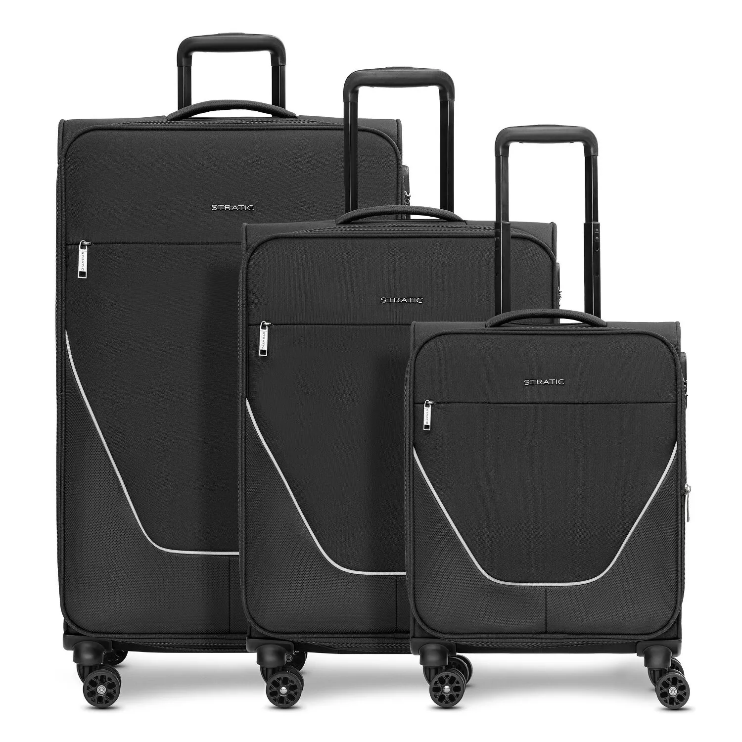 Stratic taska set di valigie a 4 ruote 3 pezzi con piega elastica