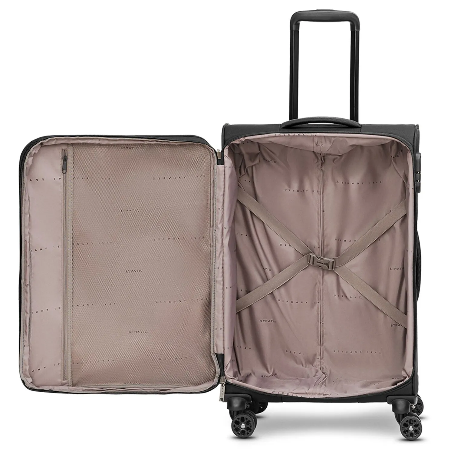 Stratic taska set di valigie a 4 ruote 3 pezzi con piega elastica
