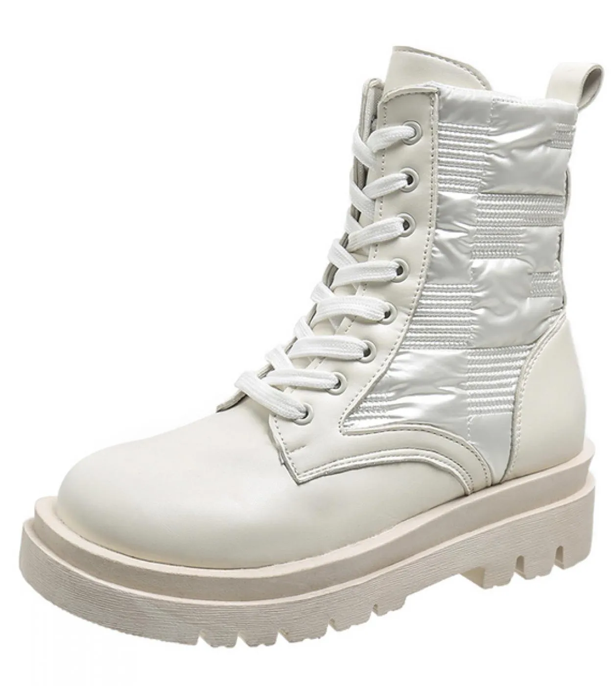 Taglia 34 43 Stivaletti per donna Stivali da moto autunno Tacco spesso Platfoankle Scarpe Donna Slip On Punta tonda Moda