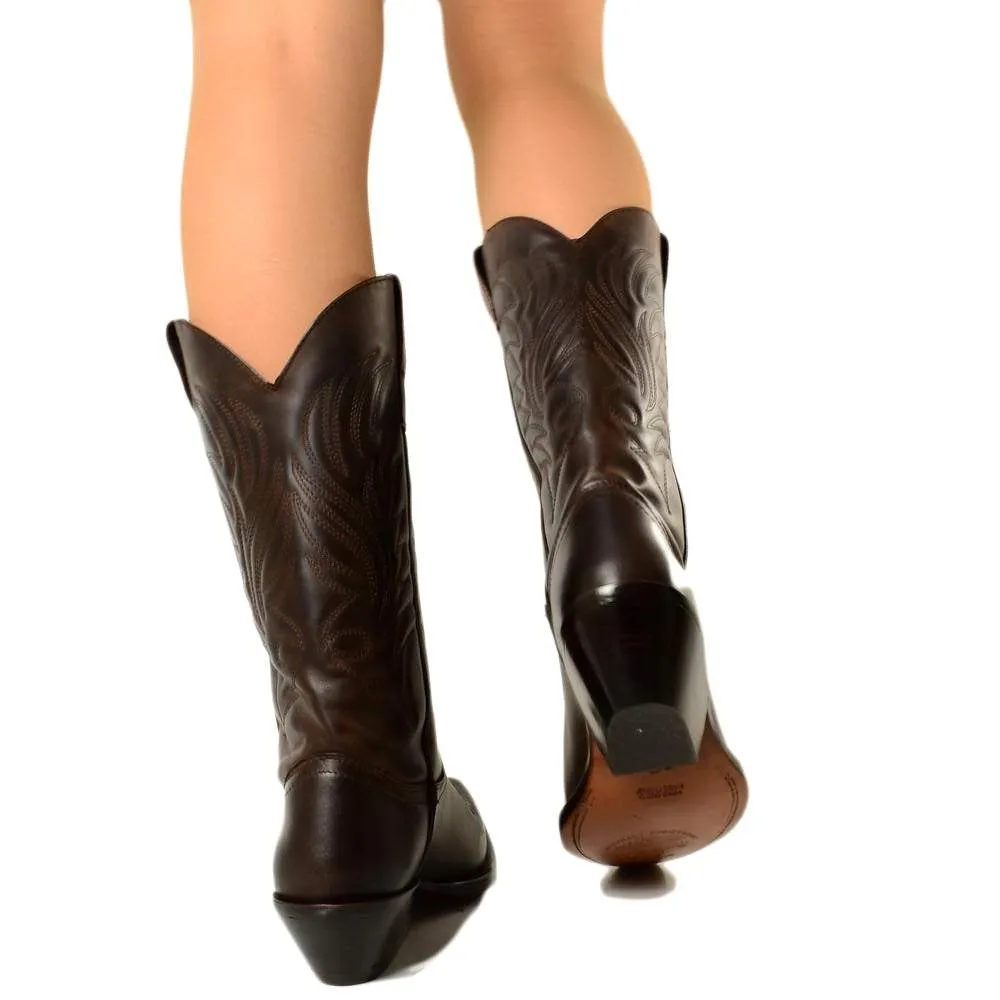 Texani Donna Visone CowBoys Pelle Nabuk Vintage Made in Italy