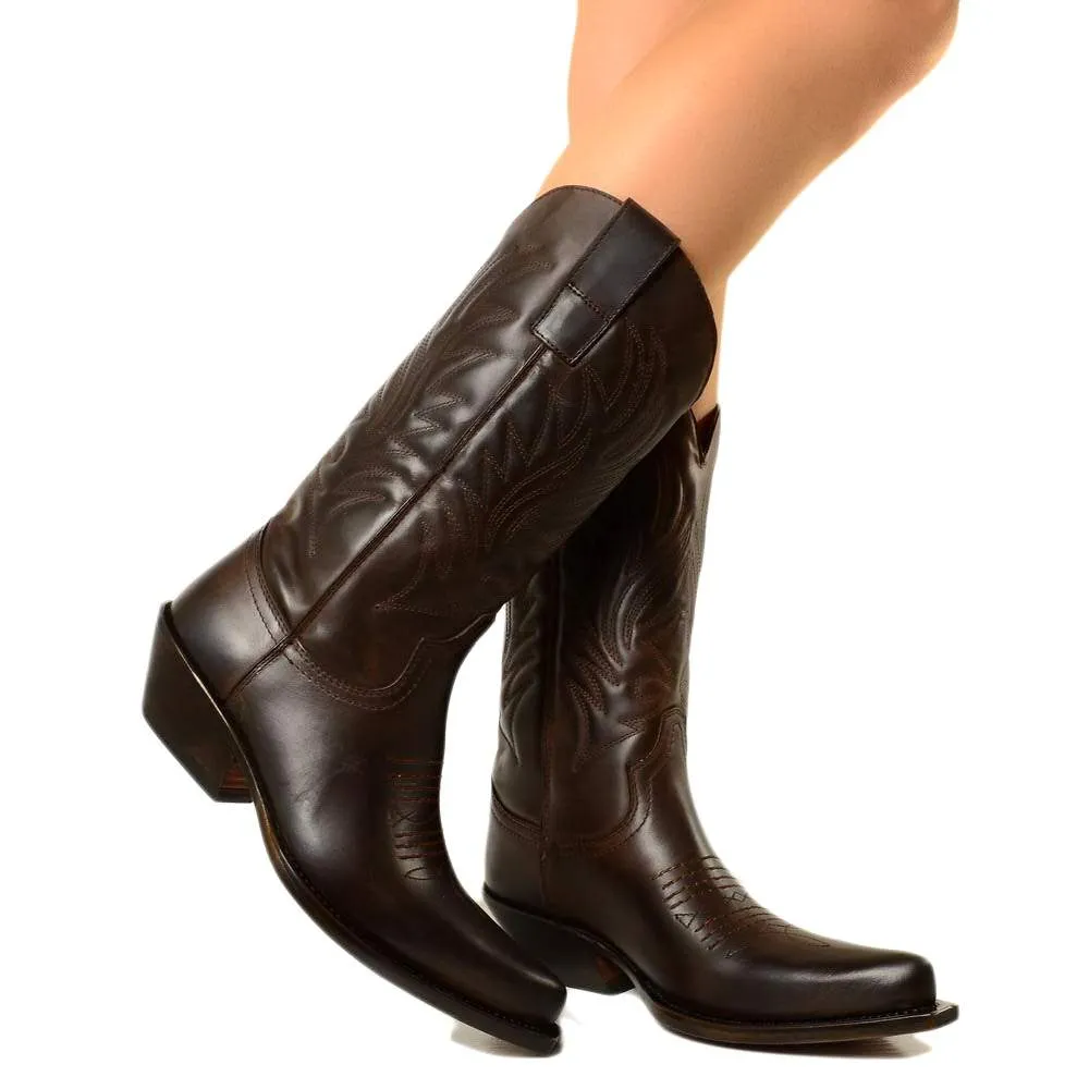 Texani Donna Visone CowBoys Pelle Nabuk Vintage Made in Italy