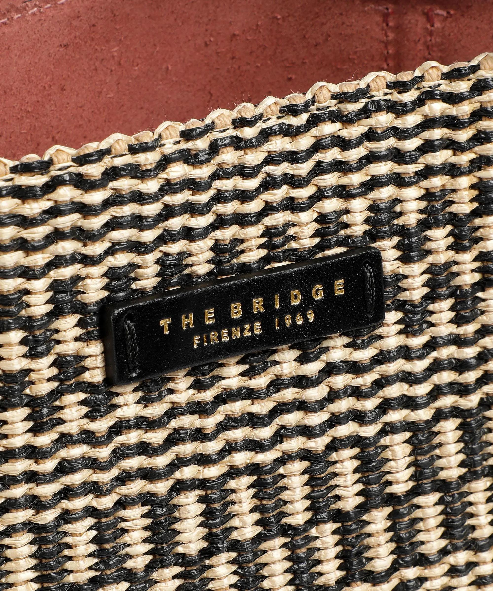  The Bridge Mirra Wow Borsa shopper pelle bovina, carta natura/nero  