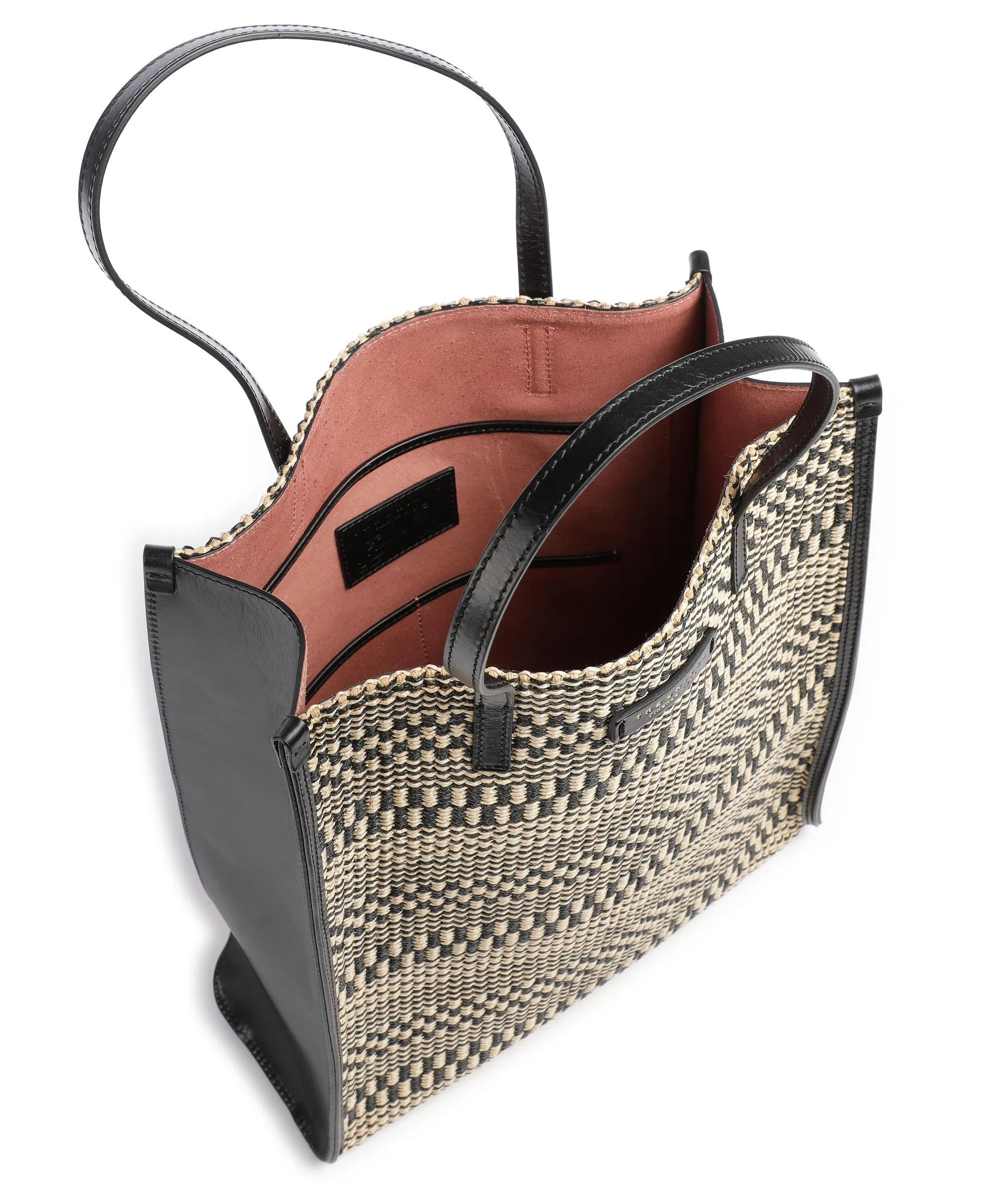  The Bridge Mirra Wow Borsa shopper pelle bovina, carta natura/nero  