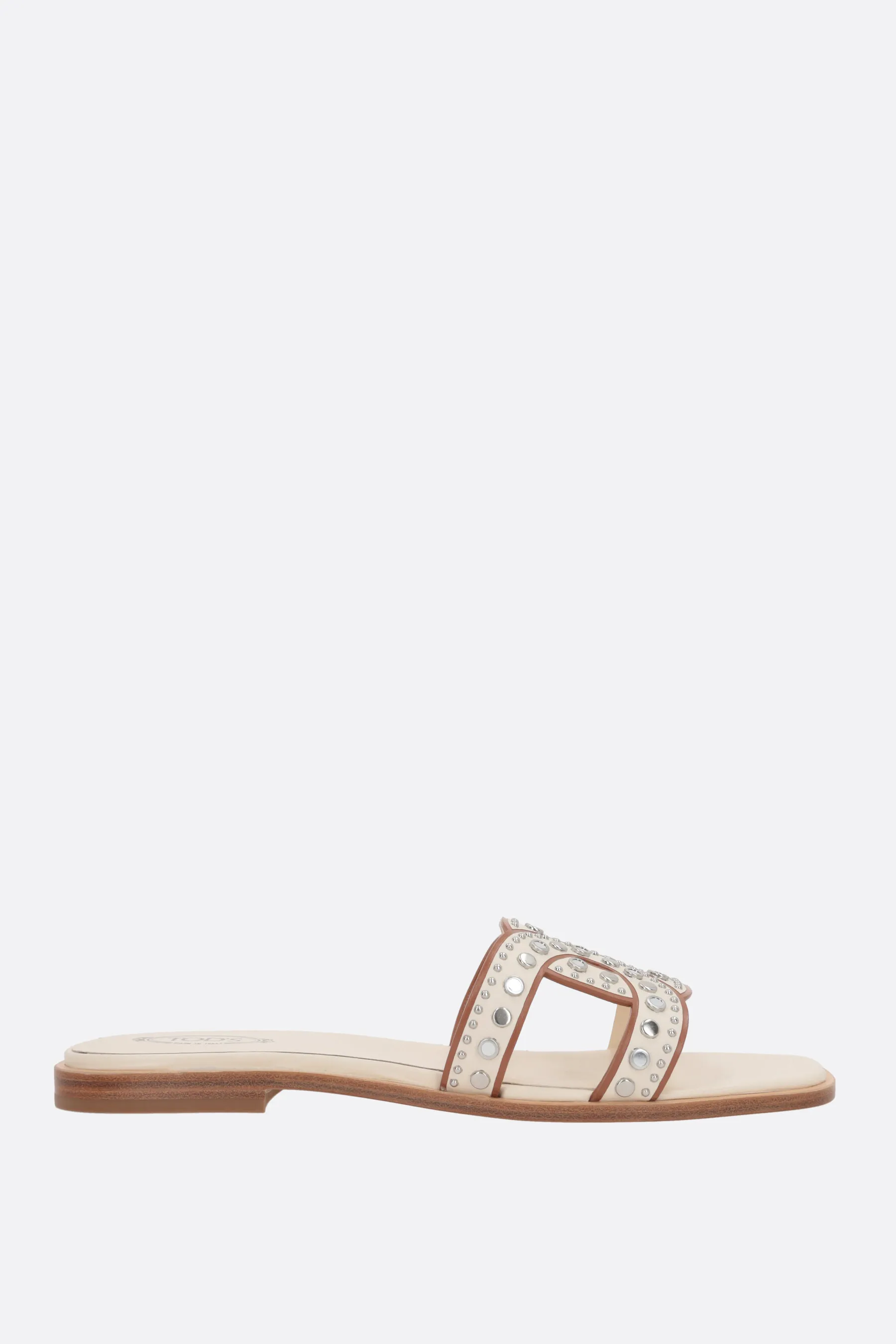  TOD'Ssandalo slide Kate in pelle liscia con borchie 