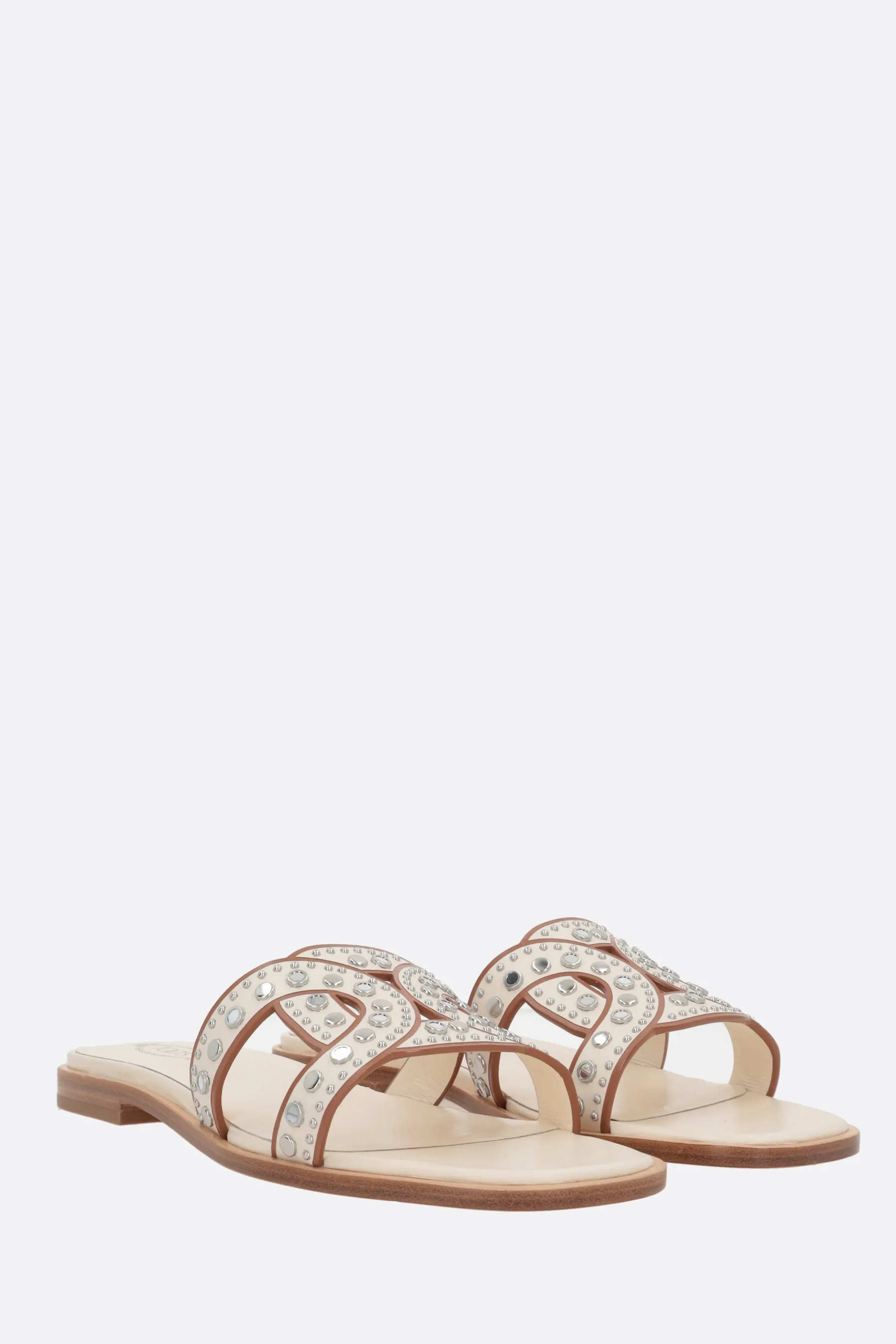  TOD'Ssandalo slide Kate in pelle liscia con borchie 
