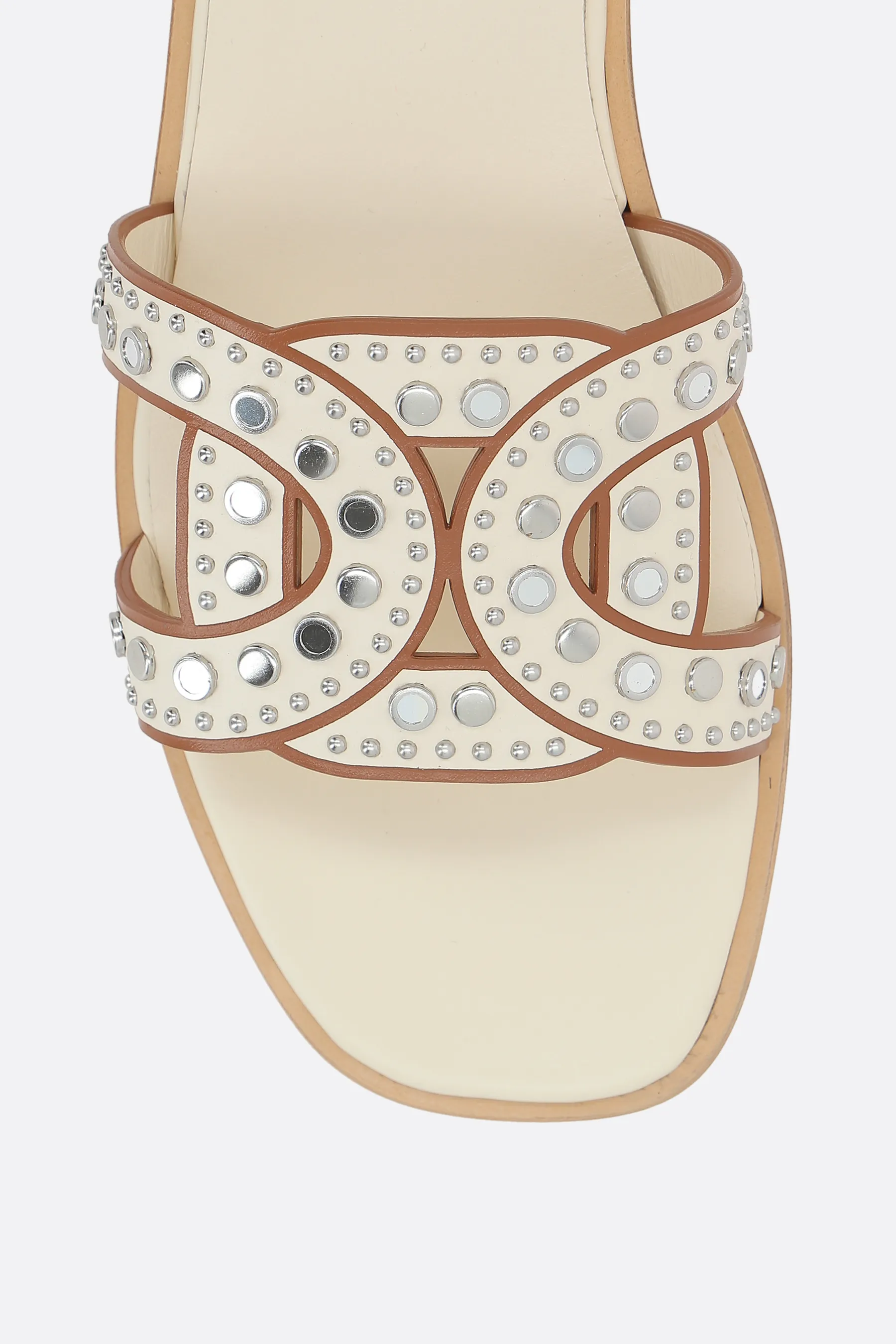  TOD'Ssandalo slide Kate in pelle liscia con borchie 