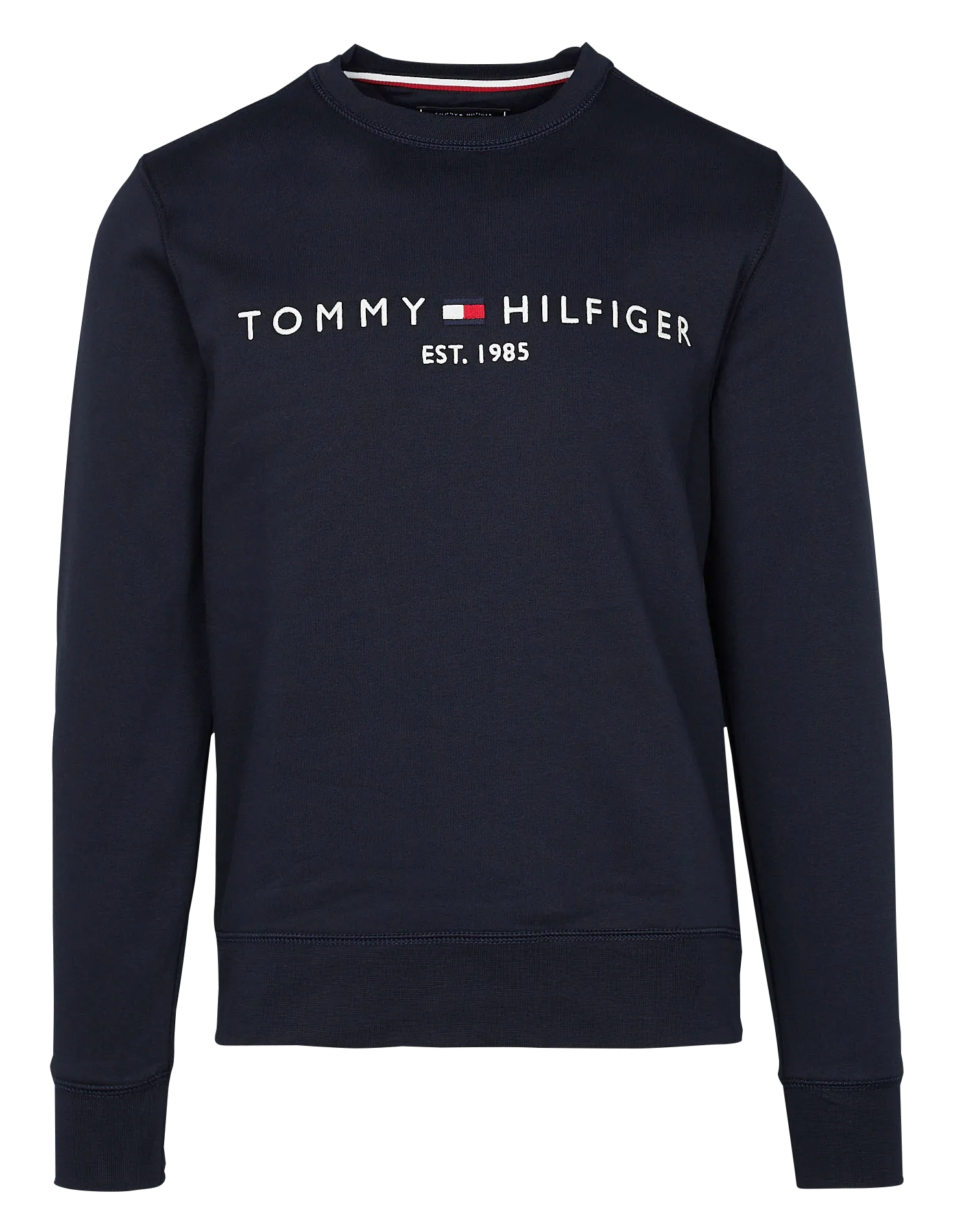  TOMMY HILFIGER   Felpa scollo tondo regular fit ricamata in cotone bio | Blu