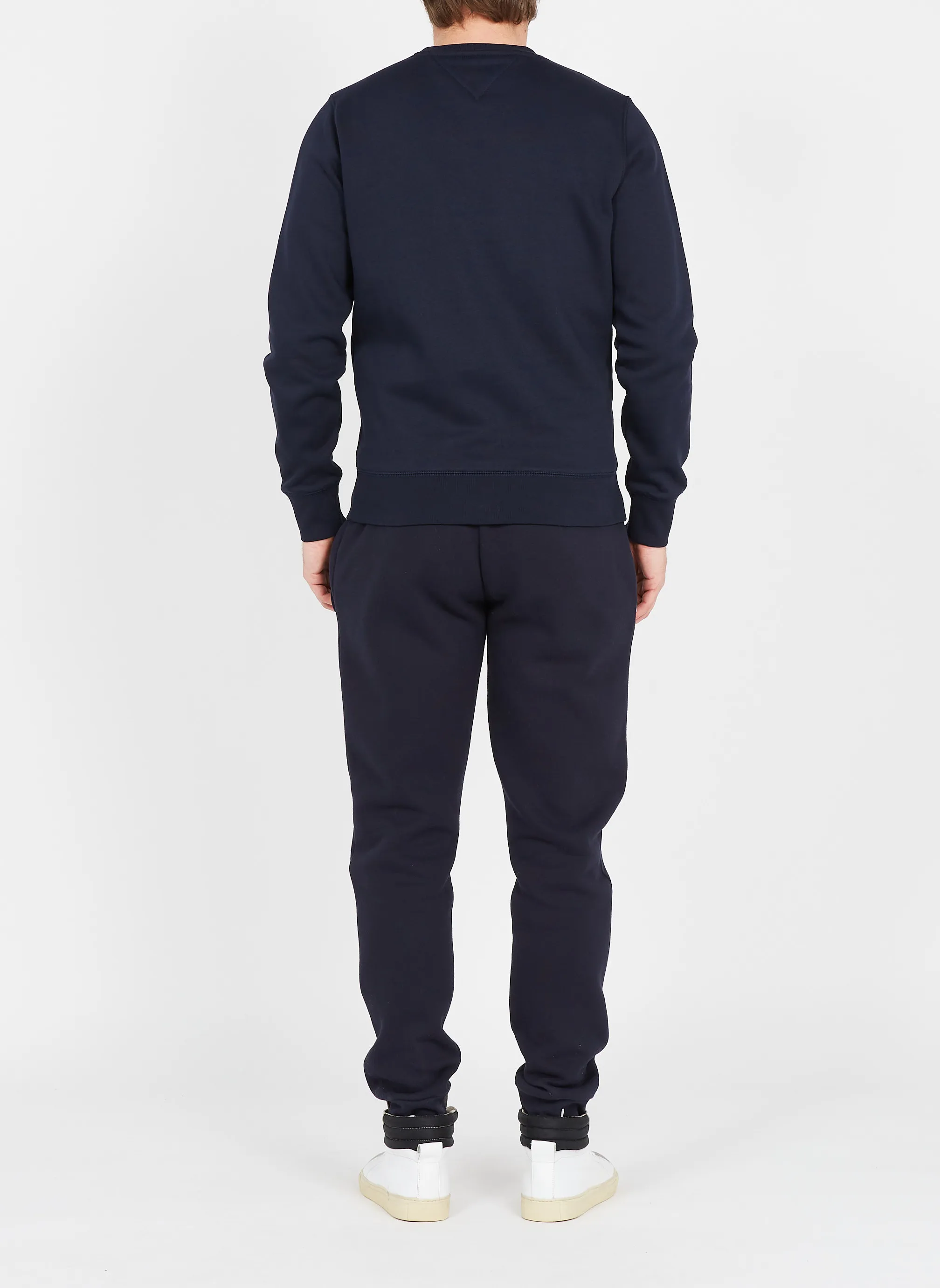  TOMMY HILFIGER   Felpa scollo tondo regular fit ricamata in cotone bio | Blu