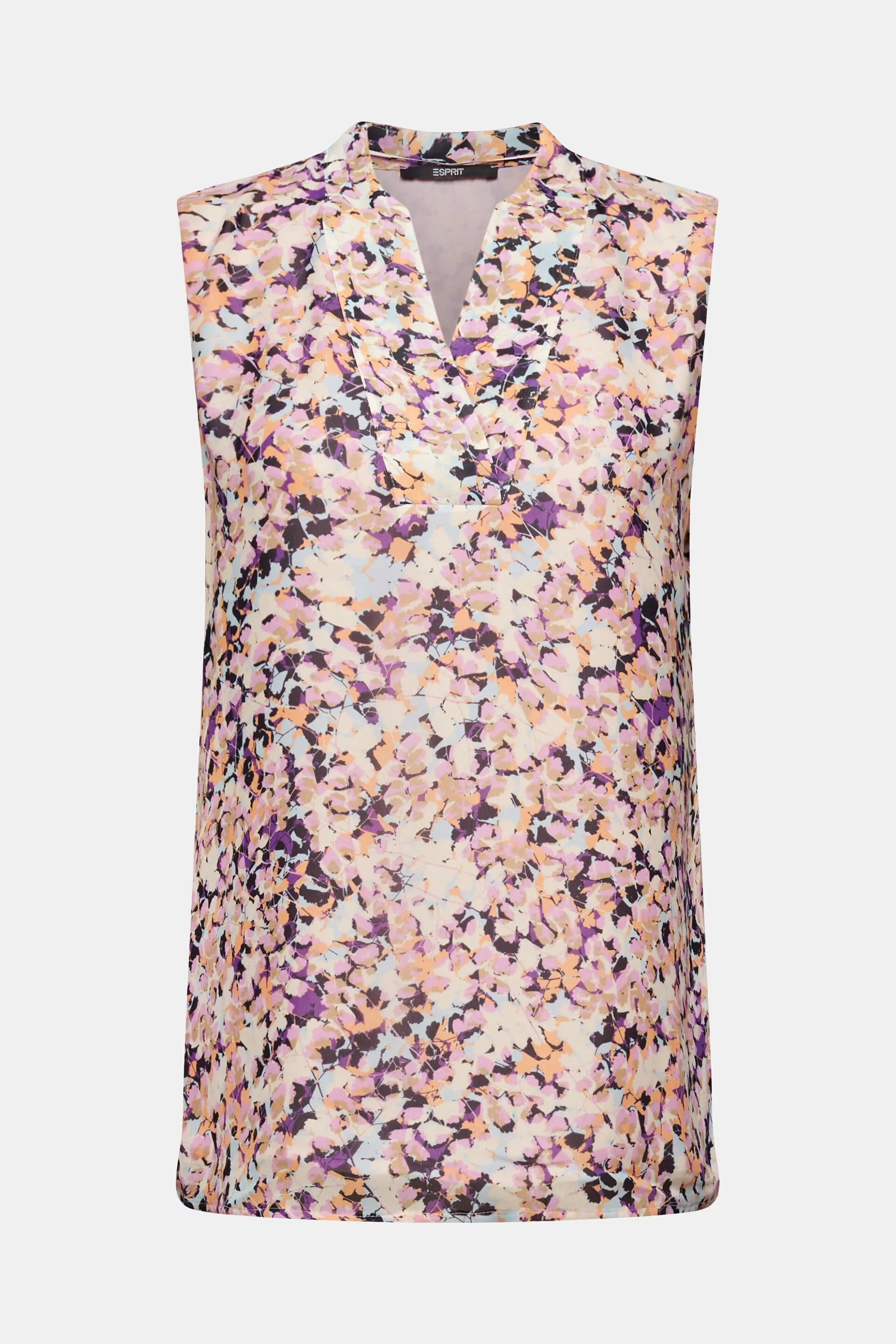 Top in crêpe di chiffon con motivo floreale