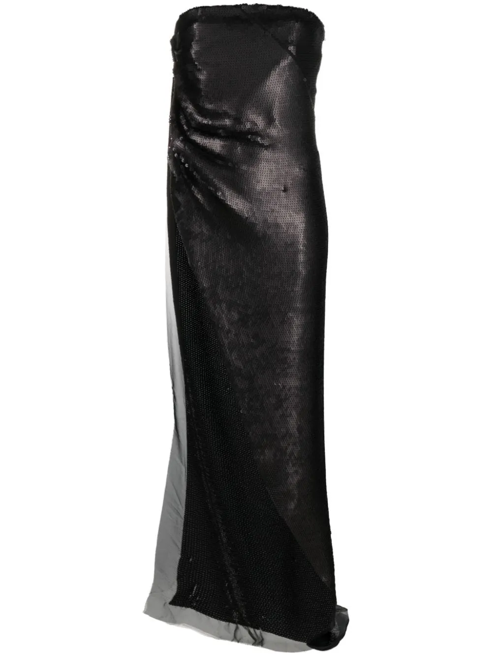 Top lungo con paillettes in nero - donna