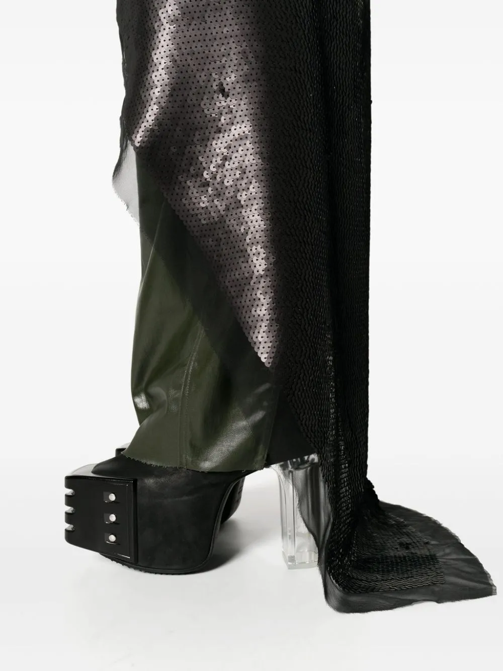 Top lungo con paillettes in nero - donna