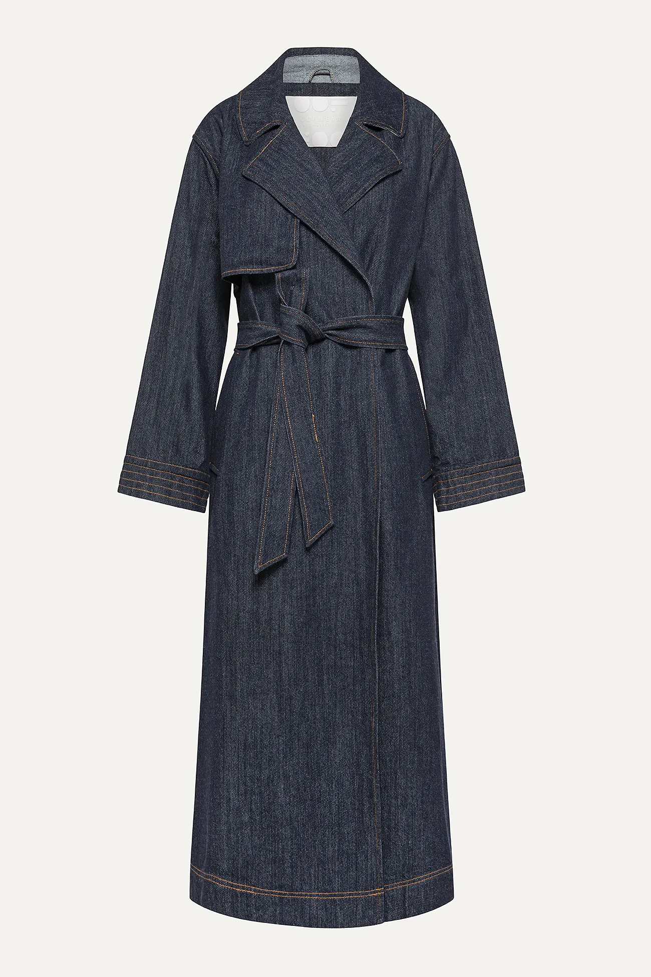 TRENCH LUNGO IN DENIM LAVATO 9203 - BLU SCURO