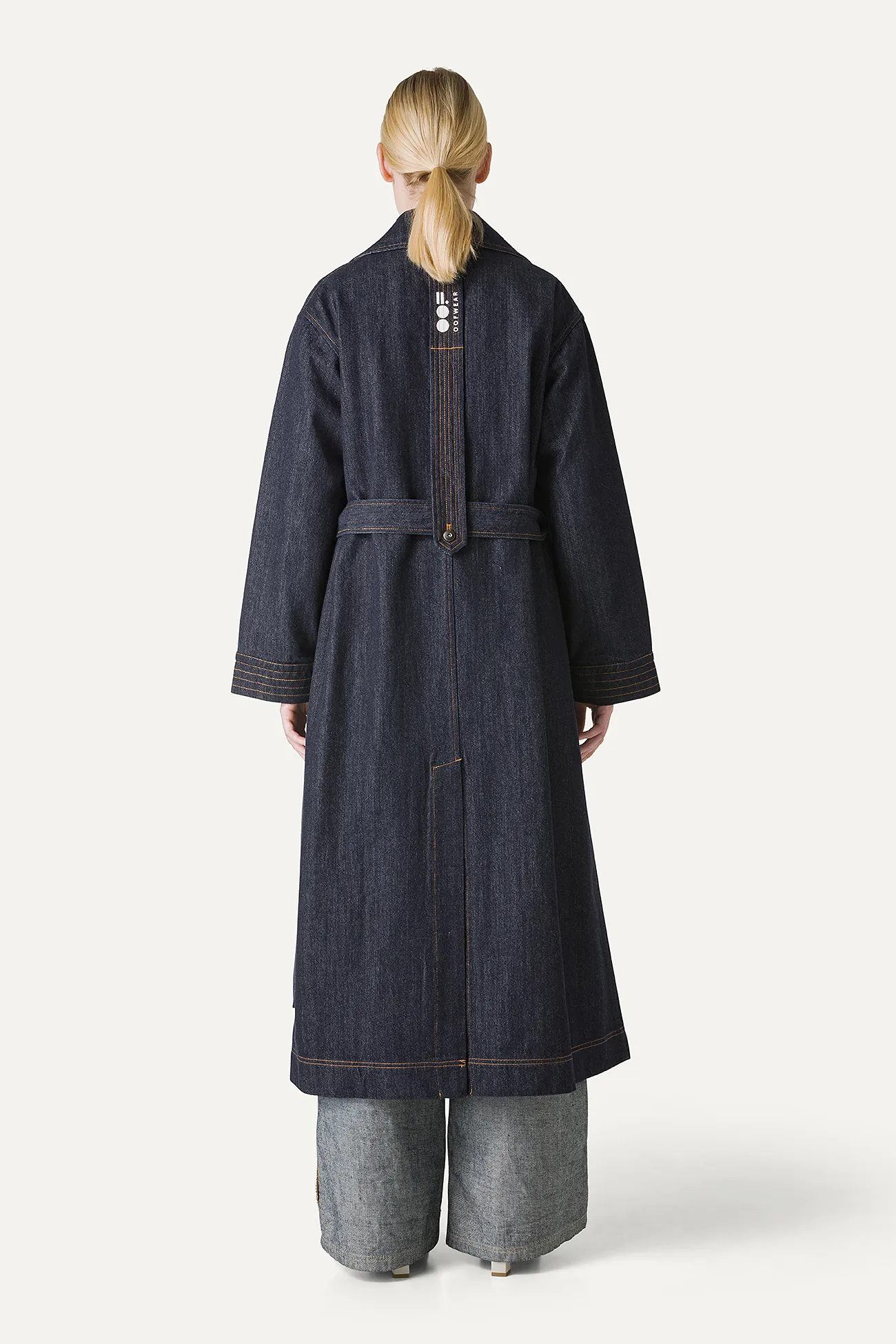 TRENCH LUNGO IN DENIM LAVATO 9203 - BLU SCURO
